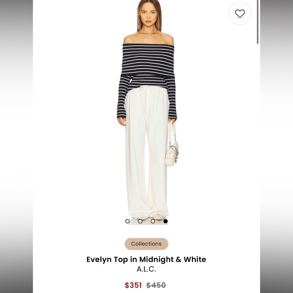 A.L.C. Evelyn Top in Navy Stripe